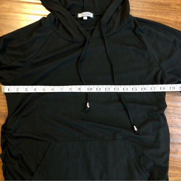 Ginkana Women’s Black Hooded Maternity Top with Front Pockets Size Large - Picture 5 of 9